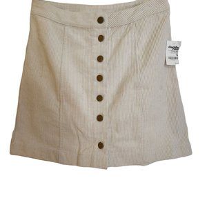 NWT Charlotte Russe Casual Mini Skirt M Corduroy off white